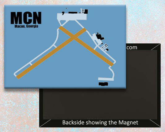 MCN Macon Gerogia Airport Diagram Fridge Magnet (MM10049)