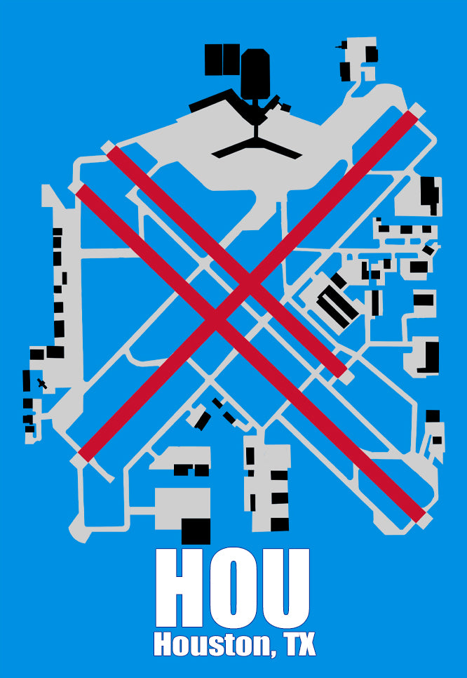 HOU Houston Hobby Airport Current Diagram Map Fridge Magnet (MM10050)
