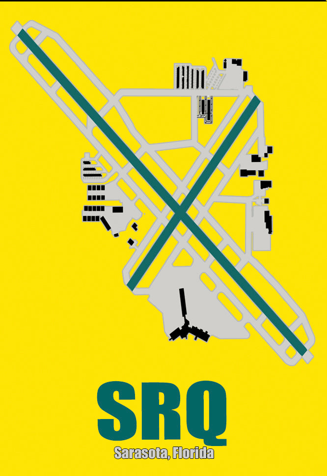 SRQ Sarasota Airport Diagram Map Fridge Magnet (MM10061)
