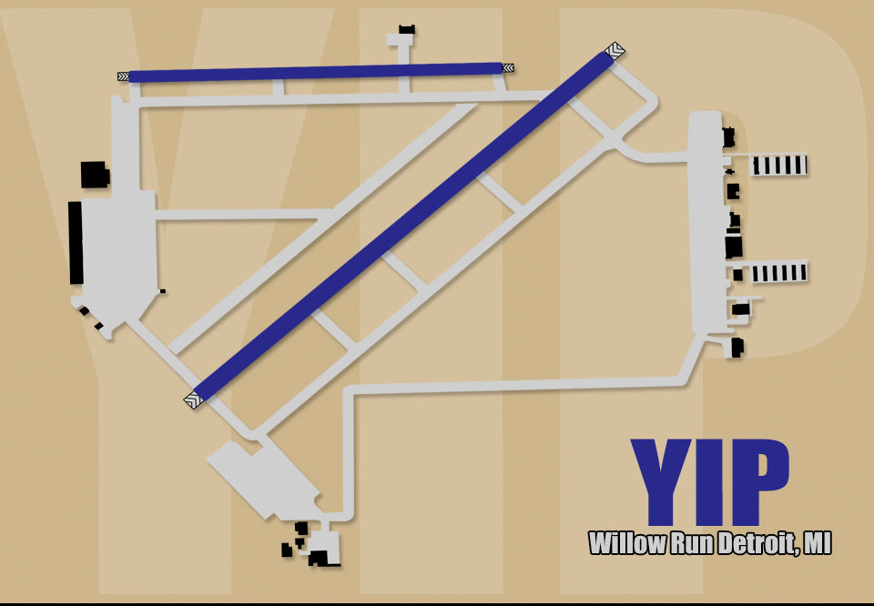 YIP Willow Run Airport Diagram Fridge Magnet (MM10063)
