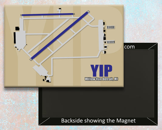 YIP Willow Run Airport Diagram Fridge Magnet (MM10063)