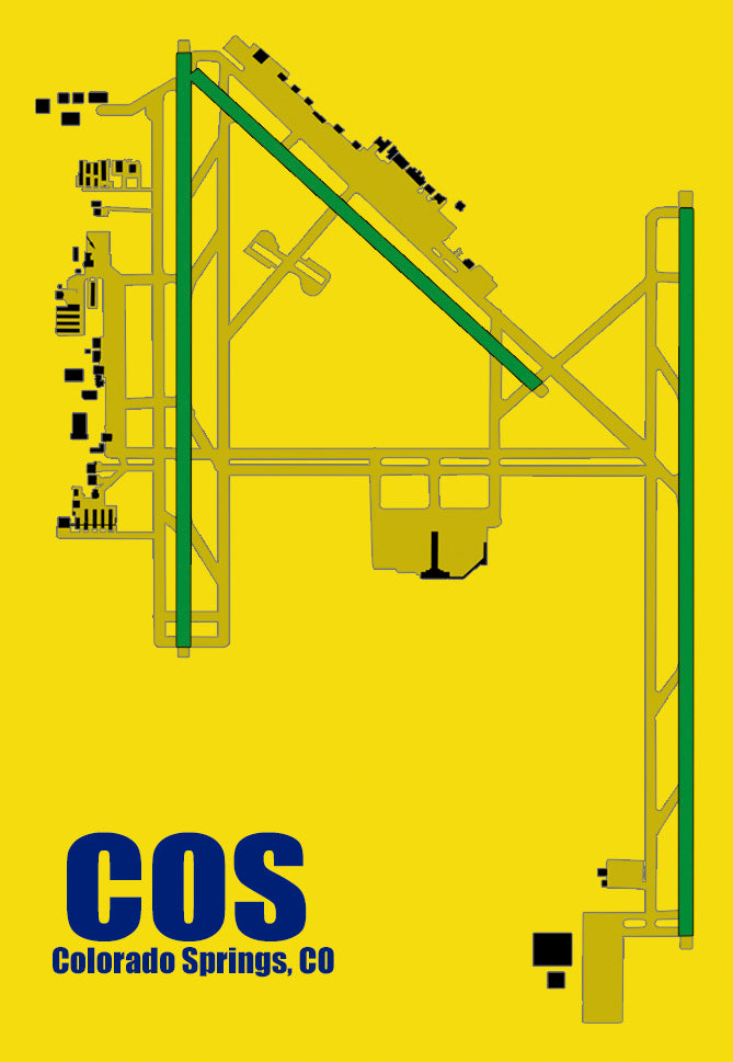 COS Colorado Springs Airport Diagram Fridge Magnet (MM10064)