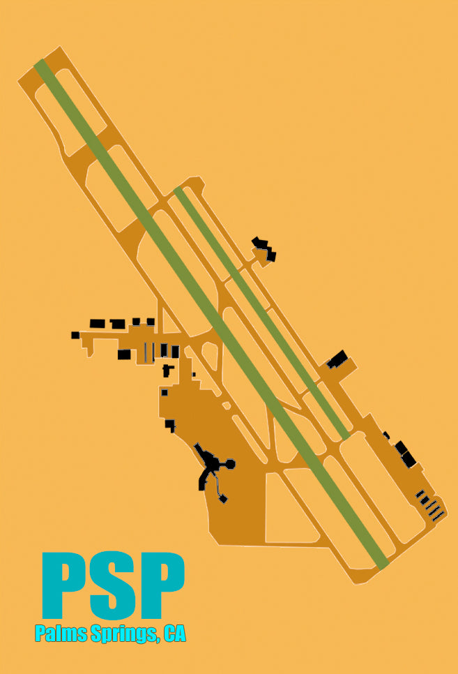 PSP Palm Springs CA Airport Diagram Fridge Magnet (MM10066)