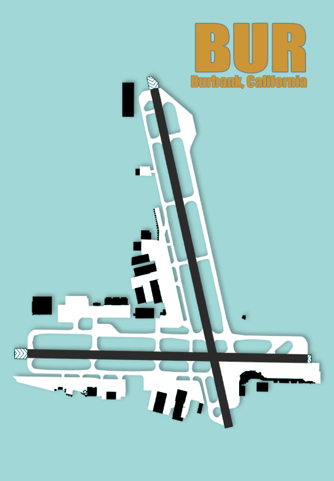 BUR Burbank CA Airport Diagram Fridge Magnet (MM10067