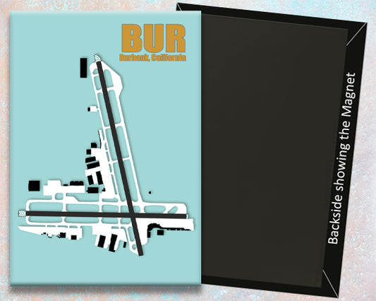 BUR Burbank CA Airport Diagram Fridge Magnet (MM10067