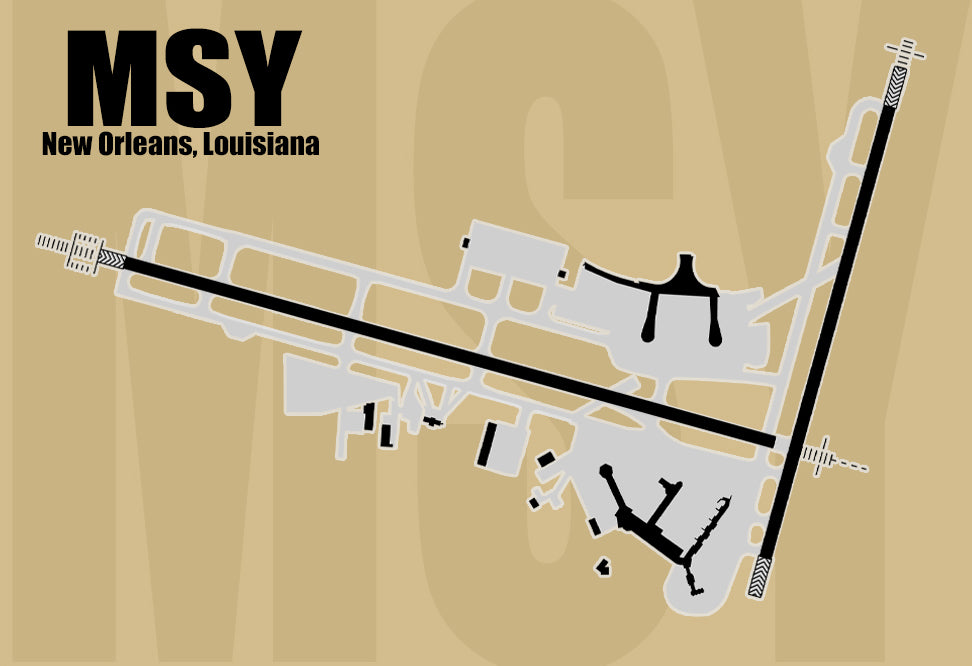 MSY New Orleans LA Airport Diagram Fridge Magnet (MM10068)