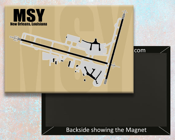MSY New Orleans LA Airport Diagram Fridge Magnet (MM10068)