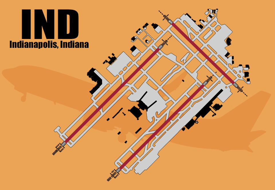 IND Indianapolis IN Airport Diagram Fridge Magnet (MM10069)