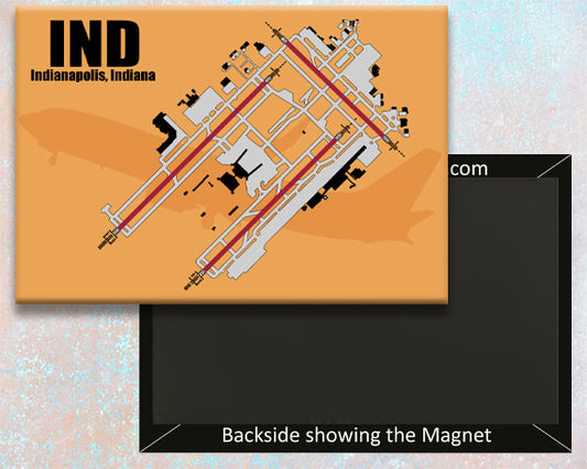IND Indianapolis IN Airport Diagram Fridge Magnet (MM10069)