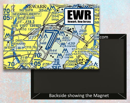 EWR - Newark International Airport Sectional Map Fridge Magnet (MM10516)