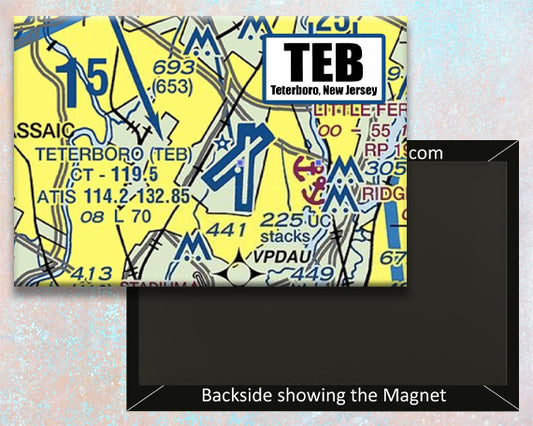 TEB - Teterboro International Airport Sectional Map Fridge Magnet (MM10517)