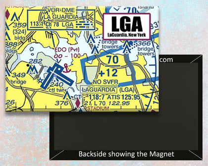 LGA - LaGuardia International Airport Sectional Map Fridge Magnet (MM10518)