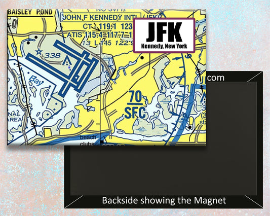 JFK - Kennedy International Airport Sectional Map Fridge Magnet (MM10519)