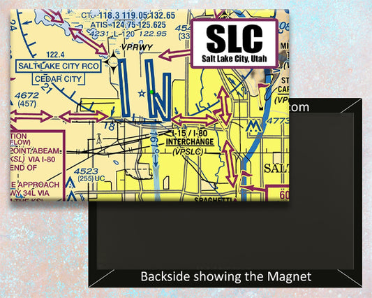 SLC Airport Sectional Map Fridge Magnet (MM10522)