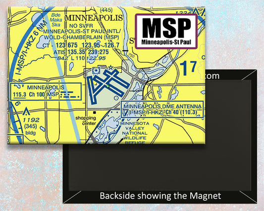 MSP Airport Sectional Map Fridge Magnet (MM10523)