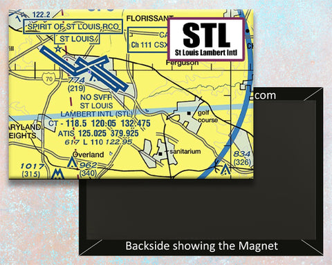 STL  Airport Sectional Map Fridge Magnet (MM10524)