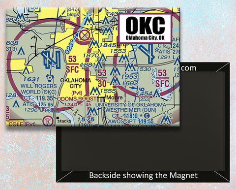 OKC  Airport Sectional Map Fridge Magnet (MM10525)