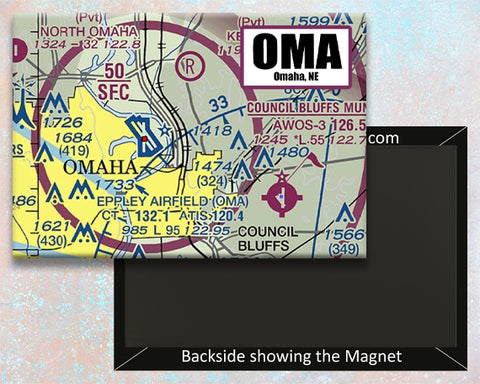 OMA  Airport Sectional Map Fridge Magnet (MM10527)