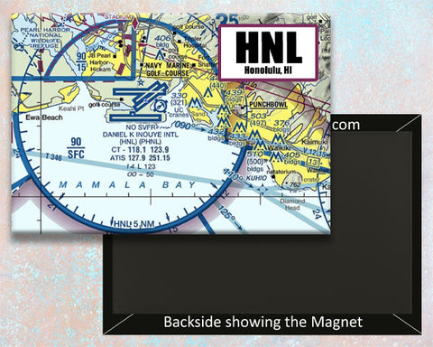 HNL Honolulu Airport Sectional Map Fridge Magnet (MM10528