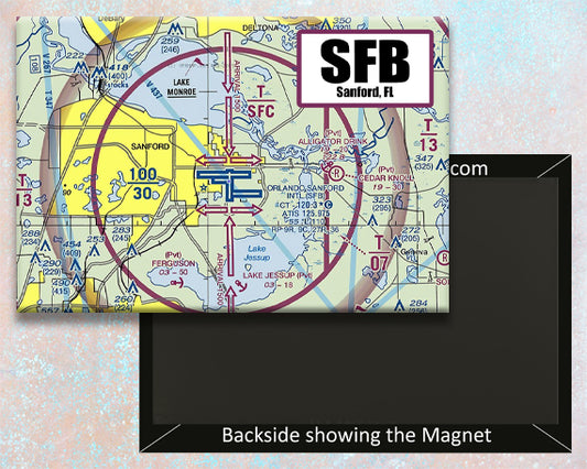 SFB Sanford International Airport Sectional Map Fridge Magnet (MM10530)