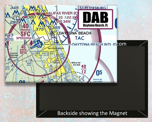 DAB Daytona Beach Airport Sectional Map Fridge Magnet (MM10531)