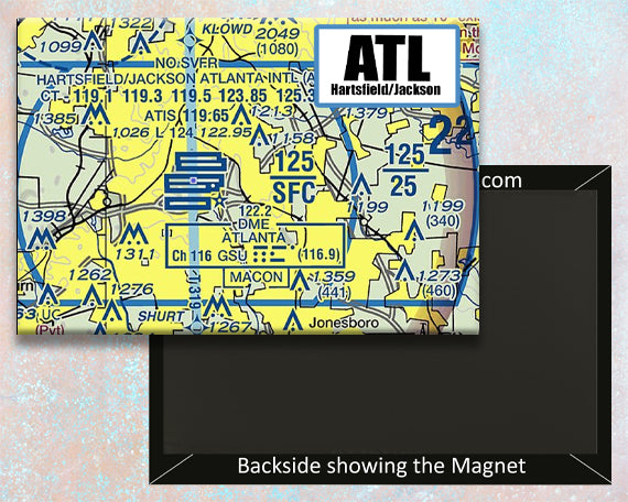 ATL Atlanta International Airport Sectional Map Fridge Magnet (MM10533)