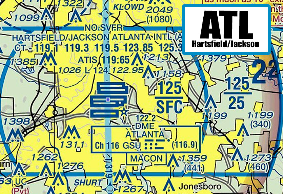ATL Atlanta International Airport Sectional Map Fridge Magnet (MM10533)
