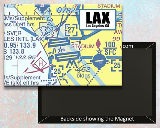 LAX Airport Sectional Map Fridge Magnet (MM10535)