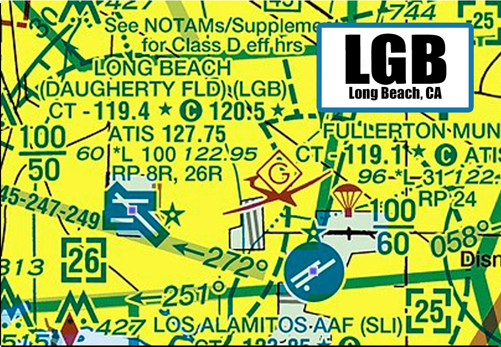 LGB Airport Sectional Map Fridge Magnet (MM10537)