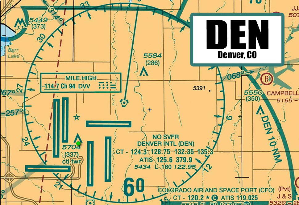 DEN  Airport Sectional Map Fridge Magnet (MM10539)
