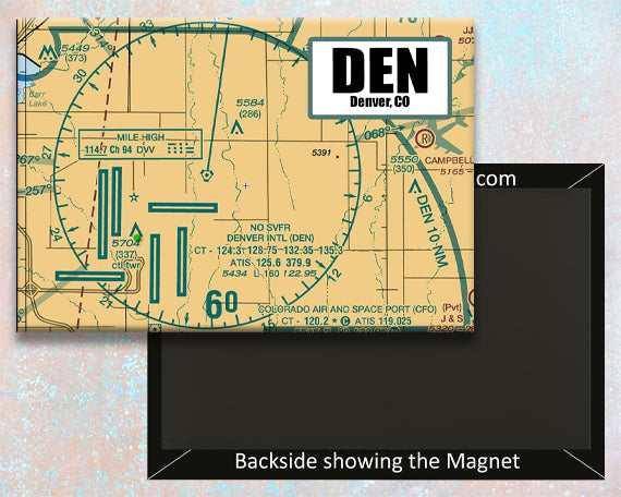 DEN  Airport Sectional Map Fridge Magnet (MM10539)