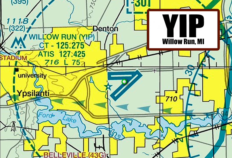 YIP  Airport Sectional Map Fridge Magnet (MM10542)