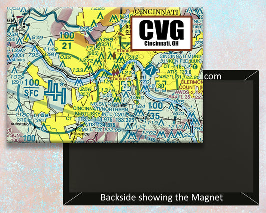 CVG Airport Sectional Map Fridge Magnet (MM10544)