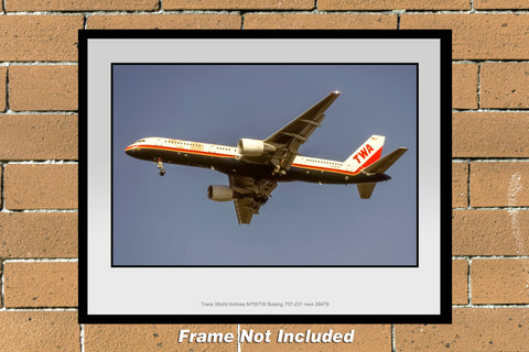 TWA Airlines Boeing 757-231 Color Photograph (N130LAJF11X14)