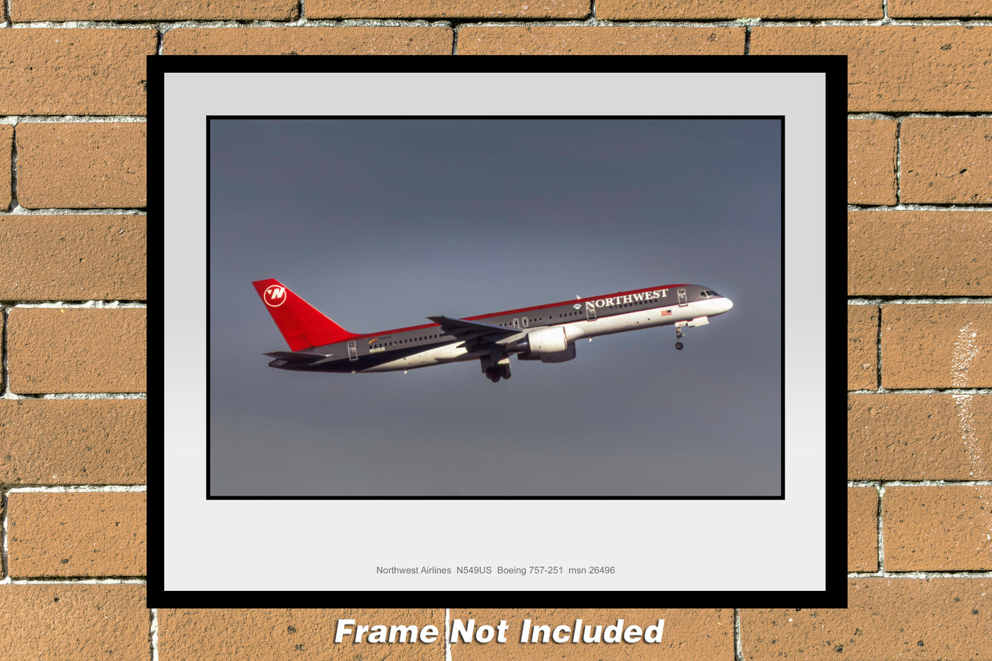 Northwest Airlines Boeing 757-251 11" x 14" Color Photograph (N149RADW11X14)