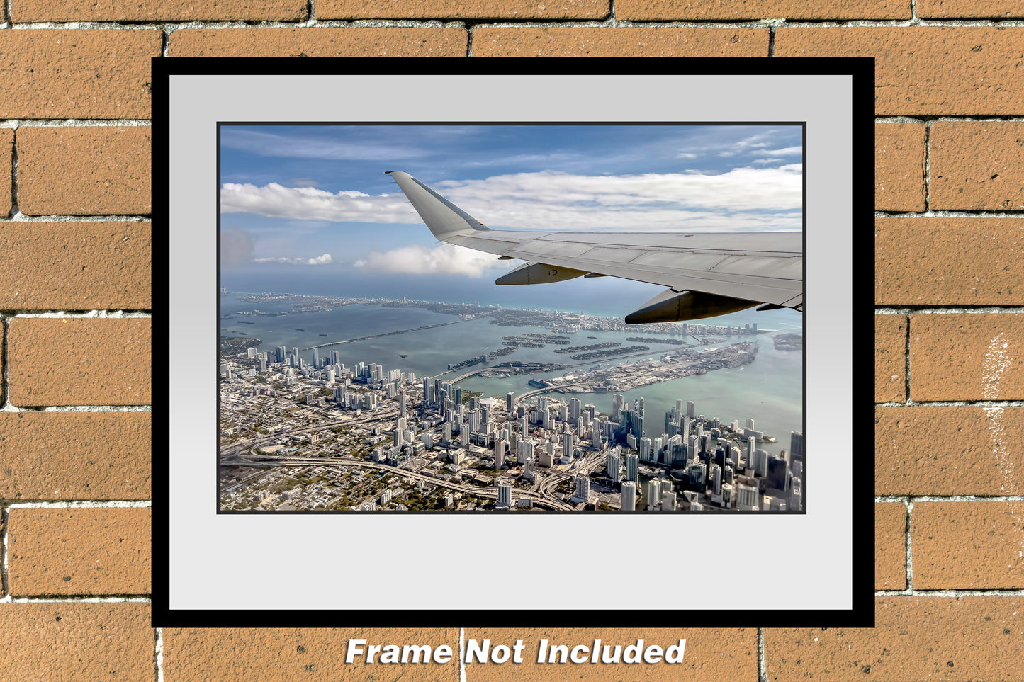 Left Wing ERJ-175 Over Miami Color Photograph (OTW100211X14)
