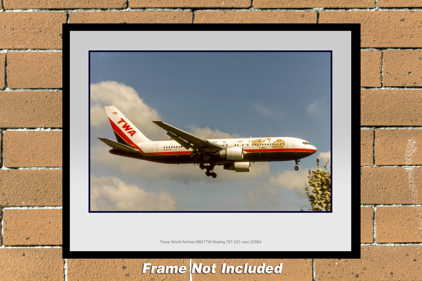 11"x14" color airline photograph of TWA airlines