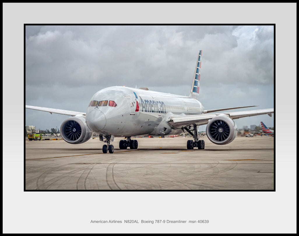 American Airlines Boeing 787-9 Dreamliner Color Photograph (PA016LGJM11X14)