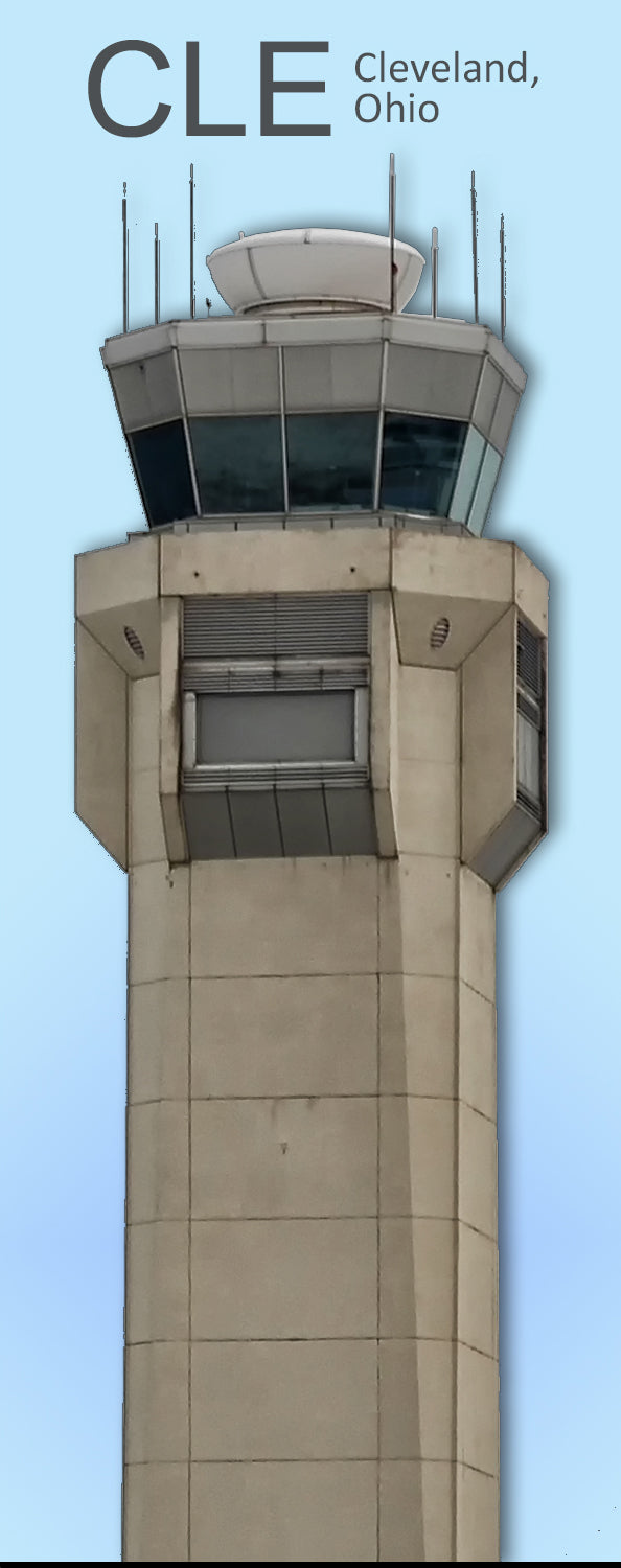 CLE Cleveland Int'l Airport Retired Tower Handmade Fridge Magnet (PMA9009)