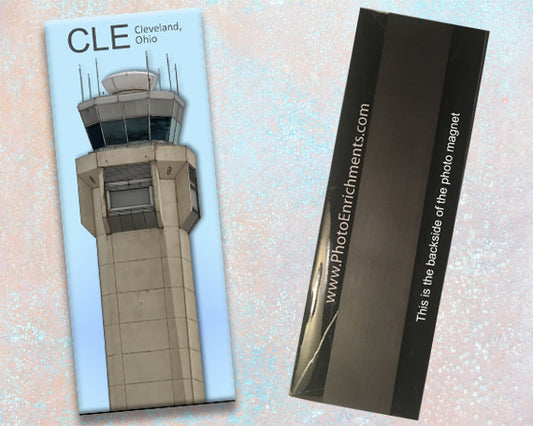 CLE Cleveland Int'l Airport Retired Tower Handmade Fridge Magnet (PMA9009)