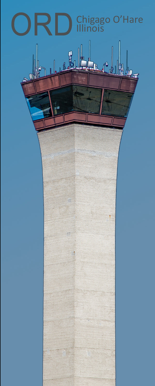 ORD Chicago O'Hare Airport (Retired) Tower Fridge Magnet (PMA9014)