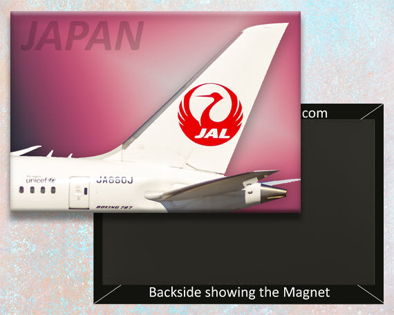 Japan Airlines Boeing 737 Tail Fridge Magnet (PMCT4061)