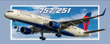 Delta Air Lines Boeing 757-251 Fridge Magnet (PMT1523)