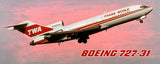 TWA Airlines 1979 Colors Boeing 727-31 Fridge Magnet (PMT1596)