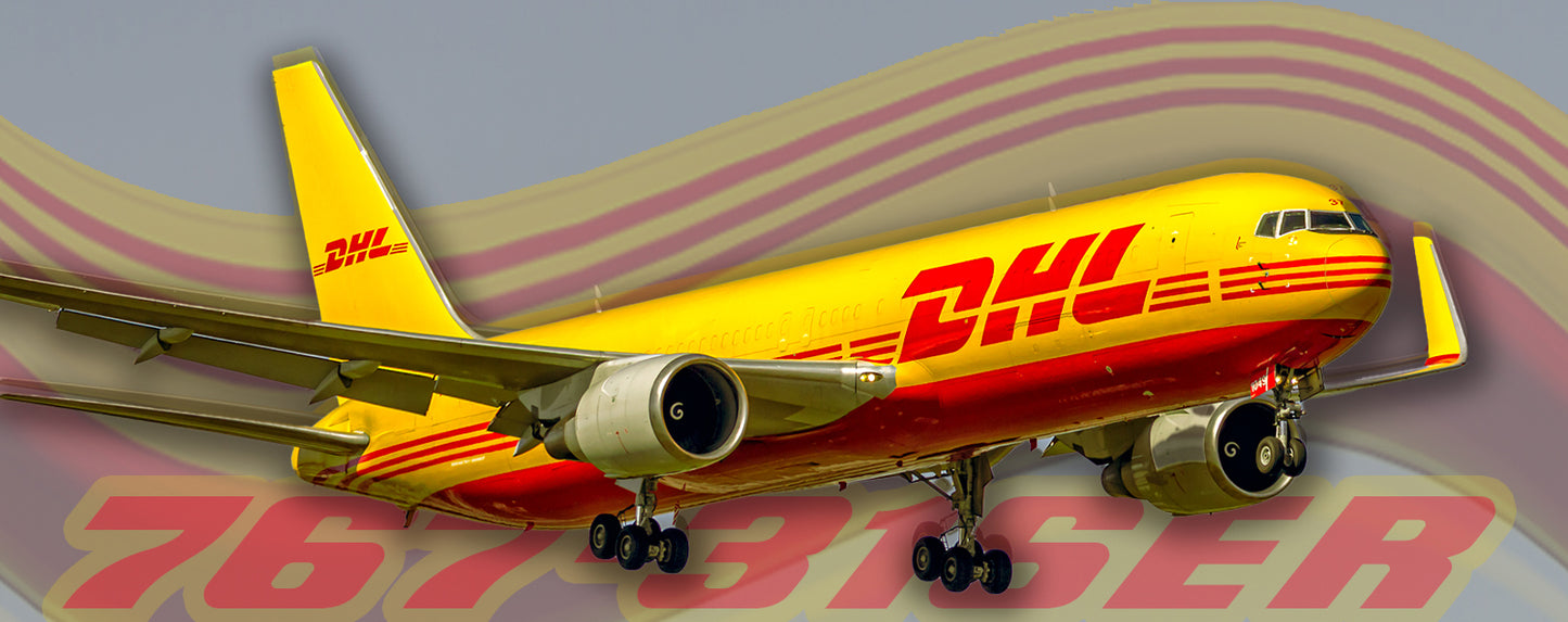 DHL Boeing 767-316ER(BCF)(WL) Fridge Magnet (PMT1612)