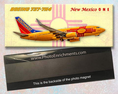 Southwest Airlines Boeing 737-7H4 New Mexico Colors Fridge Magnet (PMT1624)