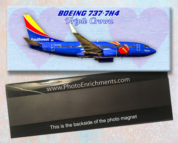 Southwest Airlines Triple Crown Colors Boeing 737 Fridge Magnet (PMT1629)