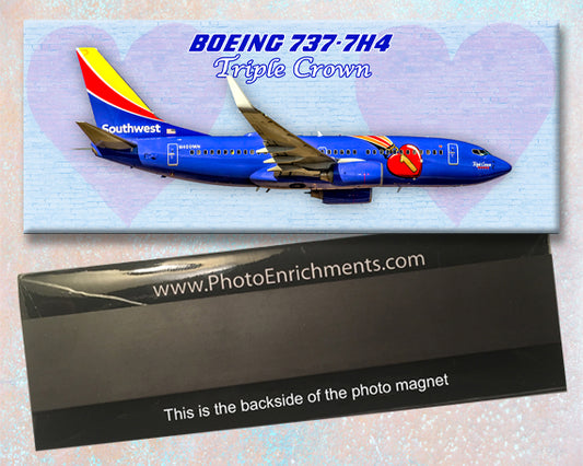 Southwest Airlines Triple Crown Colors Boeing 737 Fridge Magnet (PMT1629)