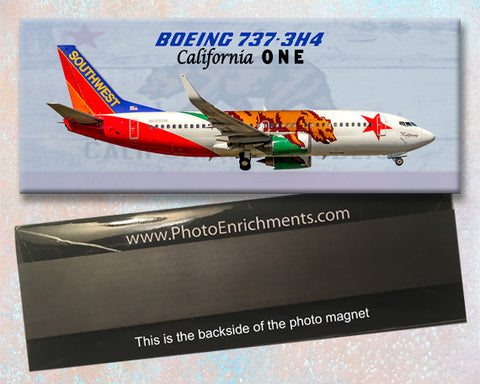 Southwest Airlines Boeing 737-3H4 California One Fridge Magnet (PMT1630)