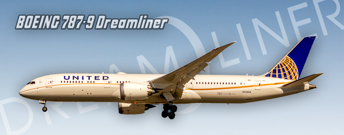 United Airlines Boeing 787-9 Dreamliner Fridge Magnet (PMT1640)